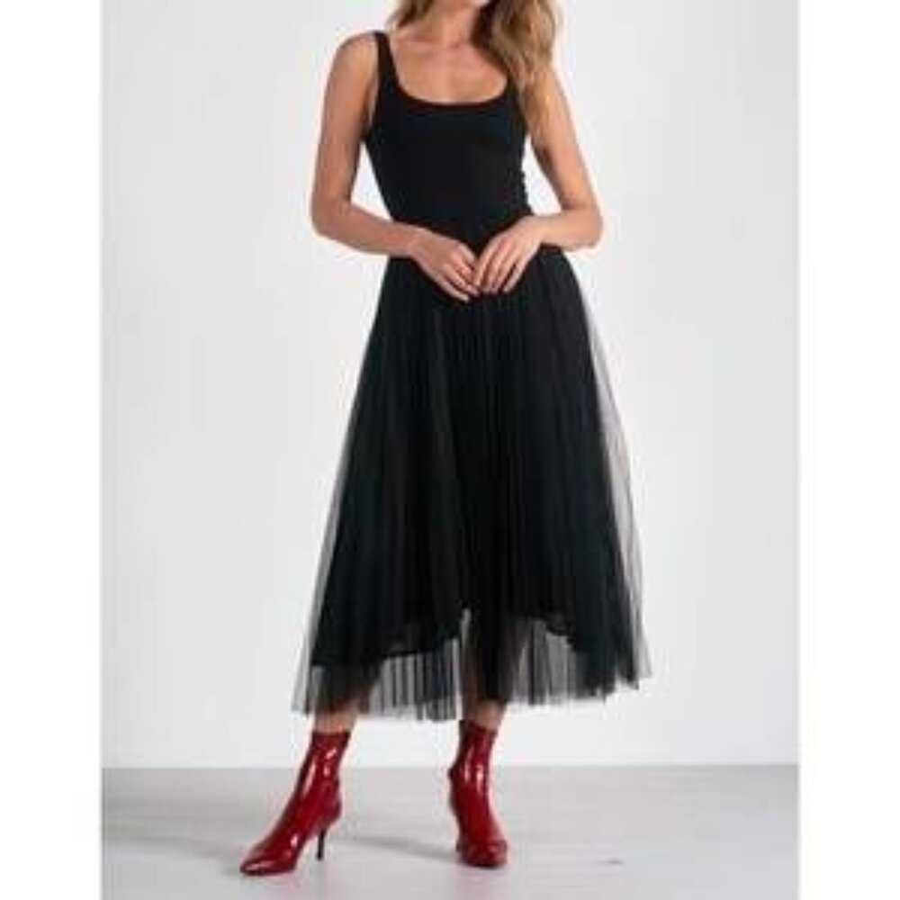 Elan Bradshaw Tulle Midi - Black - Size XS